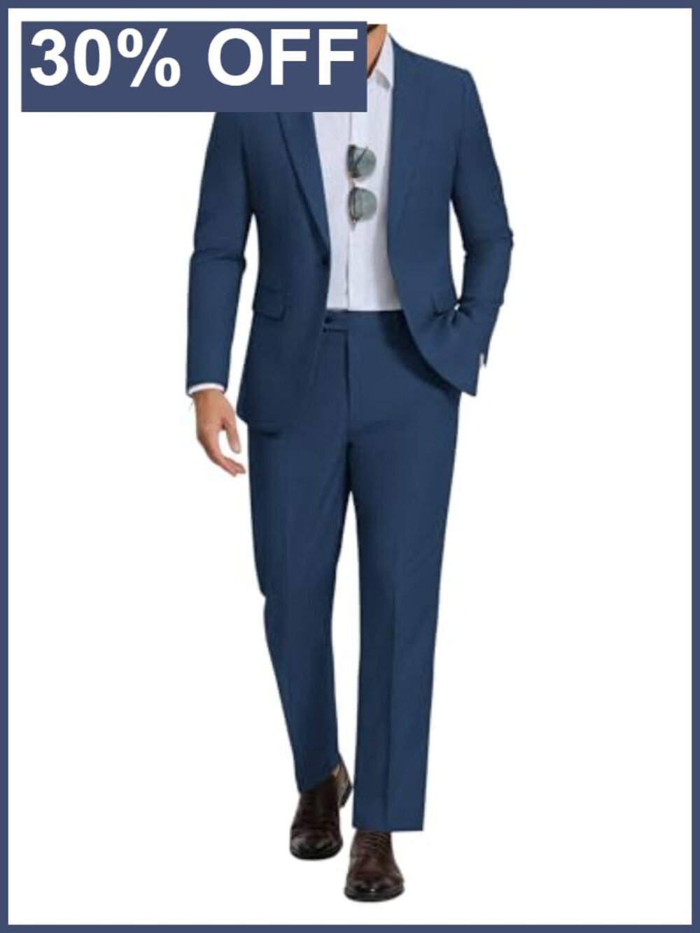 Men's Regular Fit 2 Piece Dress Suit Set Blazer Pants